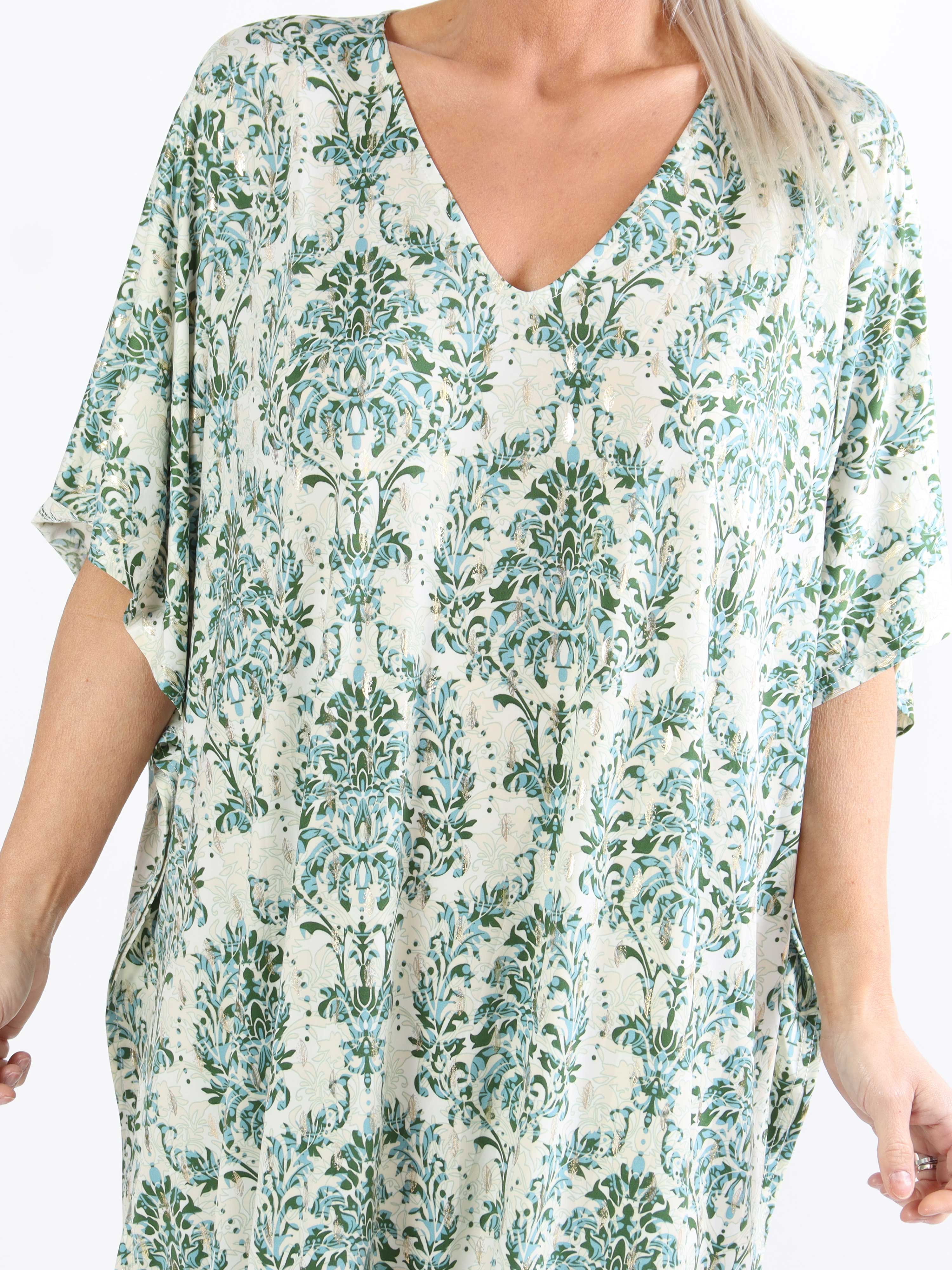 Azmina Royal - Tunikaklänning i plus size med resår och lös passform